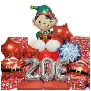 Matthew Balloons Christmas Day Balloons Elf Balloon and Balloon Tower