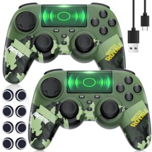 TURPOW Wireless Controller 2 pack for Ps-4 with 8 joystick caps Gamepad with Audio & Mini Light Bar