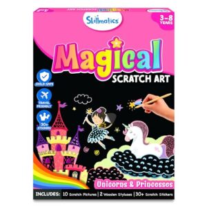 Skillmatics Magical Scratch Art Book for Kids - Unicorns & Princesses