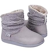 LongBay Ladies' Chenille Knit Warm Boots Slippers Soft Plush Fleece Booties Slipper Memory Foam W...