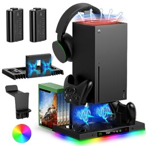 FYOUNG Cooling Fan Stand and Charging Station for Xbox Series X with 15RGB Color Light