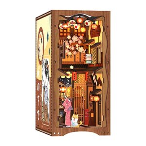 CUTEBEE DIY Book Nook Kit - DIY Miniature Dolls House Kit with Furniture and LED Light
