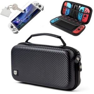 CoralPanda Nintendo Switch Carry Case - Includes Oled Screen Protector - Nintendo Switch & OLED Compatible - Stores 10 Game Cartridges - Zipped Pouch for Accessories - Waterproof Hard Protective Case