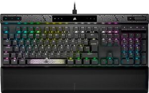 CORSAIR K70 MAX RGB Magnetic-Mechanical Wired Gaming Keyboard - Adjustable Actuation MGX Switches - Rapid Trigger Mode - PBT Double-Shot Keycaps - iCUE Compatible - QWERTY UK Layout - Steel Grey