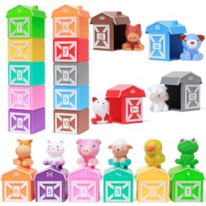 XAZASTOV Montessori Toys for 1 2 3 Year Olds - Farm Animals Toys Toddler Toys Educational Learning Toys for Babies Counting