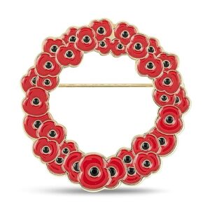 Royal British Legion Poppy Wreath Gold Pin Badge