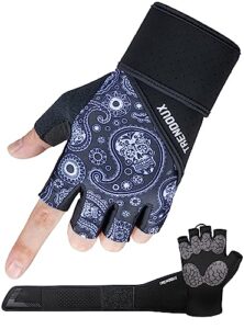 TRENDOUX Gym Gloves Weight Lifting: Training Gloves Men Women with Wrist Straps Support