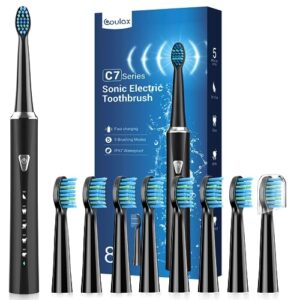Sonic Electric Toothbrush for Adults and Kids - Rechargeable Sonic Toothbrush with 8 Brush Heads