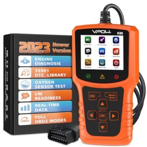 OBD2 Code Reader Diagnostic Scanner: OBD Car Scanner Tool Check Engine Light Fault Code Reader - Auto Car Diagnostic Tool for BMW Ford VW Audi All OBDII Vehicles with Live Data Battery Test Orange