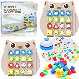 Jastown Shape Matching Game Color Sensory training，geometric shapes puzzle board with a bell