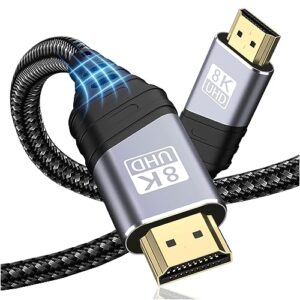 TEFLOTY HDMI 2.1 Cable 3M - 8K HDMI Cable Ultra Highspeed 48Gbps 8K@60Hz 4K@120Hz 7680P eARC HDCP 2.2&2.3 DTS:X Dynamic HDR Dolby Atmos Compatible with HDTV