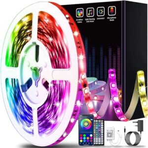 Keepsmile 15M Led Strip Lights Smart App Control Music Sync Color Changing RGB Led Light Strips with Remote
