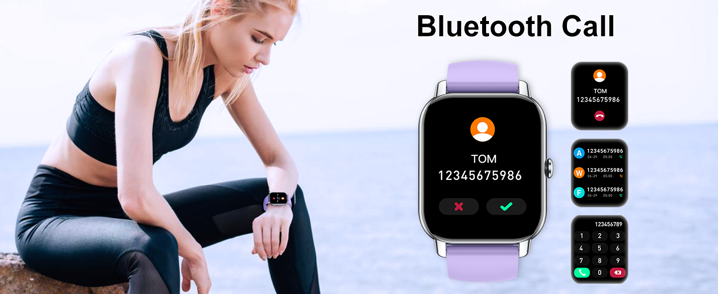 Touch Screen Fitness Watch with SpO2 Heart Rate Sleep Monitor, 60 Sports,