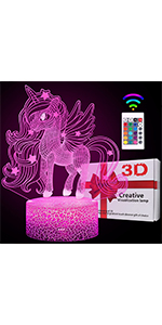 Unicorn Night Light for Kids Gifts Birthday Bedroom Decor Lamp, Birthday Gifts Ideas for Children
