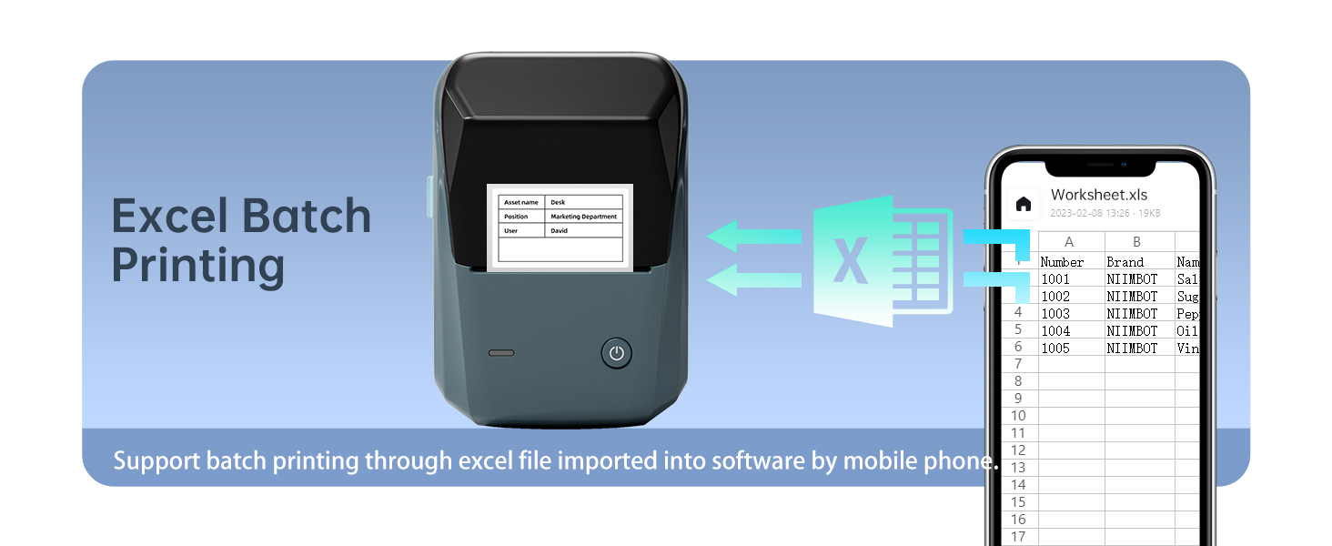 Excel Batch Printing - NIIMBOT B1