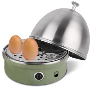 RPXLIFE Premium Egg Boiler Cooker Steamer - Perfect for Soft Medium & Poached Hard Boiled Eggs Omelette Maker - Free Measuring Water Cup - Stainless Steel 3-in-1 7 Egg Capacity - Auto Cut-Off Feature