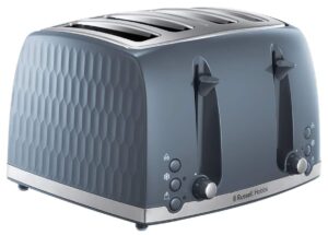 Russell Hobbs 26073 4 Slice Toaster - Contemporary Honeycomb Design with Extra Wide Slots and High Lift Feature