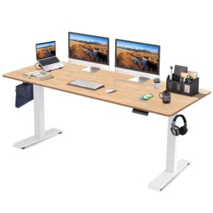 KAIMENG Electric Standing Desk 160x80cm with USB Charging Height Adjustable Sit Stand Desk