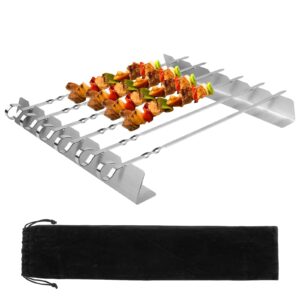 Tesmotor BBQ Skewers with Holder Stainless Steel Set