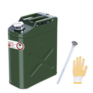 Zemoeng 20L Metal Jerry Can Petrol Can with Flexible Spout for Diesel