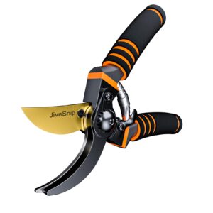 JiveSnip Premium Titanium Garden Secateurs - Professional Bypass Pruning Shears for Plants