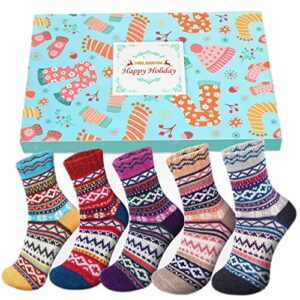 Thermal Socks Gifts Women Ladies - Nordic Fluffy Socks Gifts for Women Mum Teenage Girls Sister Her Presents Mum Ladies Warm Winter Socks