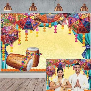 India Traditional Wedding Backdrop Diwali Yellow Flowers Curtain Photography Background Hindu Wedding Decor Marigold Puja Ganpati Party Photo Props