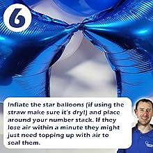 blue number balloon stack