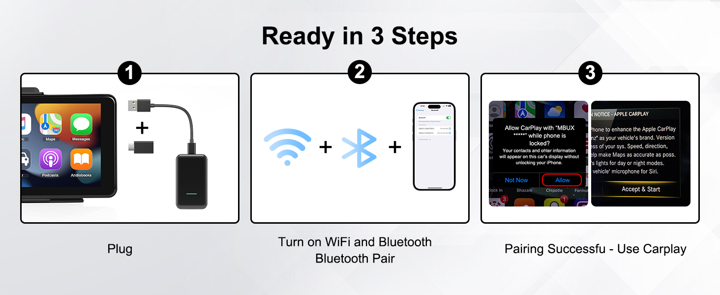 carplay wireless adapter apple car play dongle iphone bluetooth uk plug usb box airplay