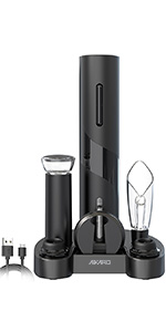 Rechargeable corkscrew base set