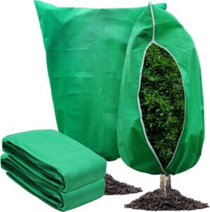 OAHAO 2 Packs Plant Covers Freeze Protection 120 X 180cm Large Frost Blankets for Plants Frost Cloth Plant Freeze Protection Tree Covers Freeze Protection Covers Bags with Zipper Drawstring