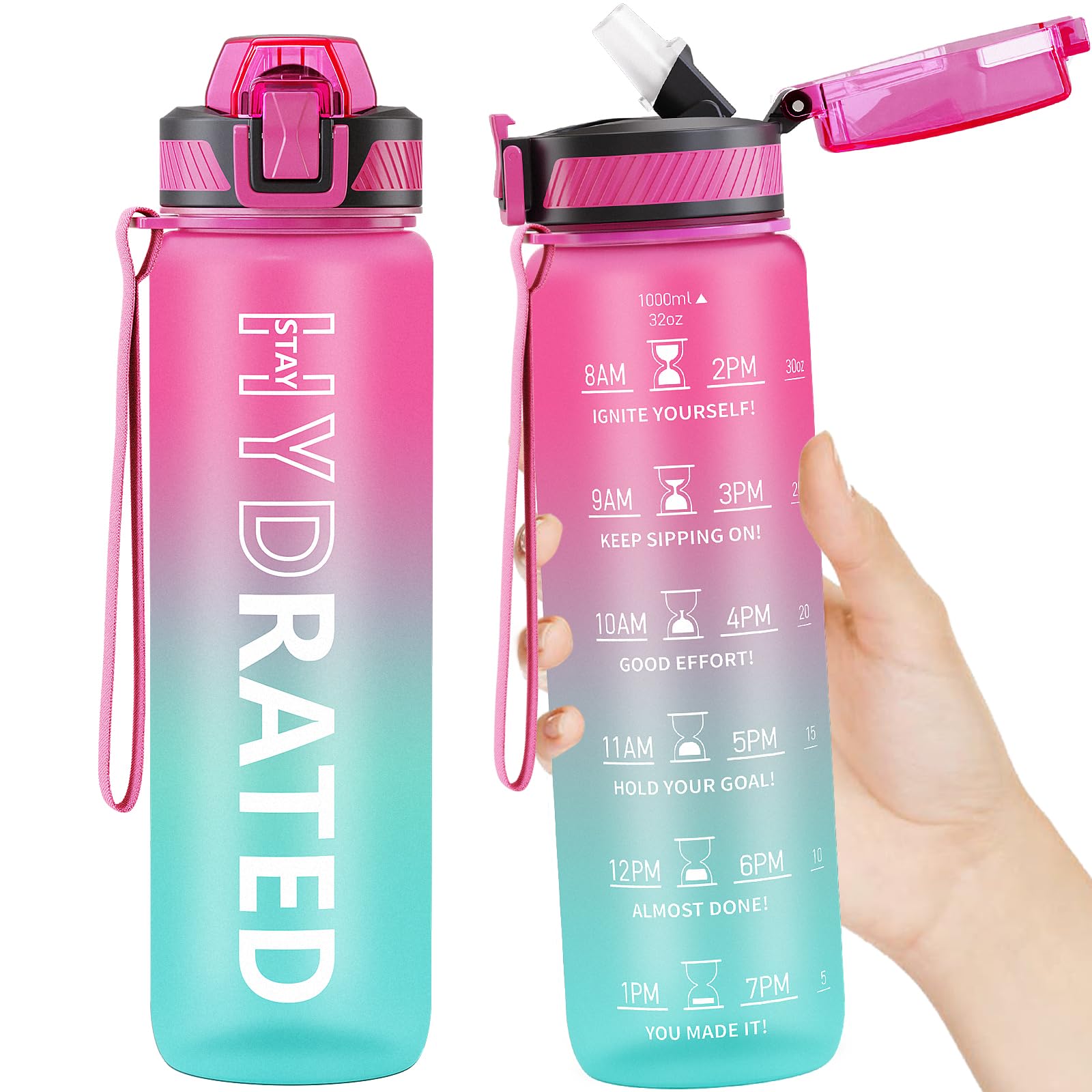 QLUR Water Bottle with Straw