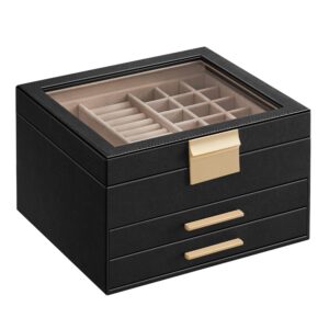 SONGMICS Jewellery Box with Glass Lid