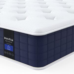 Inofia Double Mattresses 9 Inch Hybrid Mattress Double Size Pocket Sprung Memory Foam Mattress Bed in a Box Dry Comfort Sleep Pressure Relief