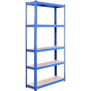 G-Rack Garage Shelving Units - 5 Tier Storage Rack Shelves Shelf Unit - 180 x 90 x 30-1 Bay 150kg Per Shelf - Heavy Duty Racking Metal Industrial Shelves Storage Rack Shed Solutions - Blue
