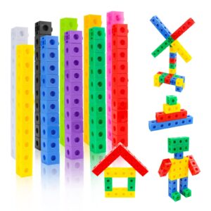 Youyijia 100pcs Maths Cubes Plastic Learning Resource Number Blocks Linking Cubes Educational Toy Cubes Early Math Skills for School Home Maths Learning Ages 3+