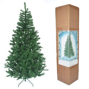 SHATCHI Alaskan Pine Black/Green/White Christmas Bushy Looking Artificial Tree with Metal Stand Xmas Home Décor