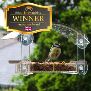Homebird Window Bird Feeder with Strong Suction Cups Window Bird Feeder UK with Removable Seed Tray For Bird Watching Bird Feeders for Small Birds Squirrel Proof Bird Feeder Window
