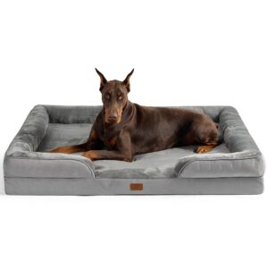 Bedsure XXL Dog Sofa Bed Washable - Extra Large Orthopedic Dog Beds with Removable Flannel Zipper Cover