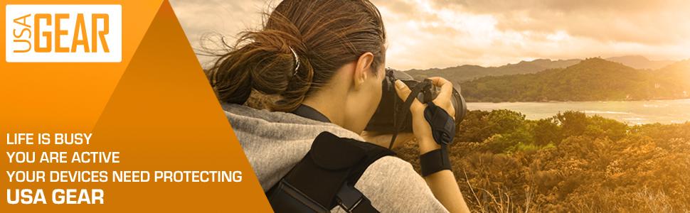 USA GEAR Hard Shell DSLR Camera Case