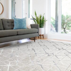 Lord of Rugs Modern Abstract Shiny Luxury Marble Design Silver Grey Carpet Rug Lattice AU11