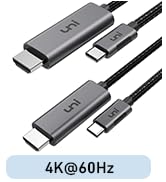 uni USB C to HDMI cable 3m (4K@60Hz), USB Type C to HDMI 2.0 cable (Thunderbolt 3 compatible) for...