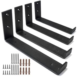 Top Notch Home and Living Heavy Duty Metal Shelf Brackets | Steel Up Brackets for Wooden Wall Shelves | Support 40kgs | Hardwearing | Incl Fixtures & Fittings