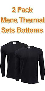 Mens Thermal Top Bottom Long Johns 2 Pack B09LS3JBBR
