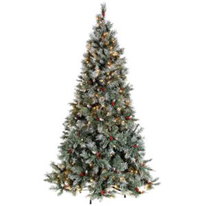 WeRChristmas Pre-Lit Scandinavian Blue Spruce Christmas Tree with 400 Chasing Warm LED Lights