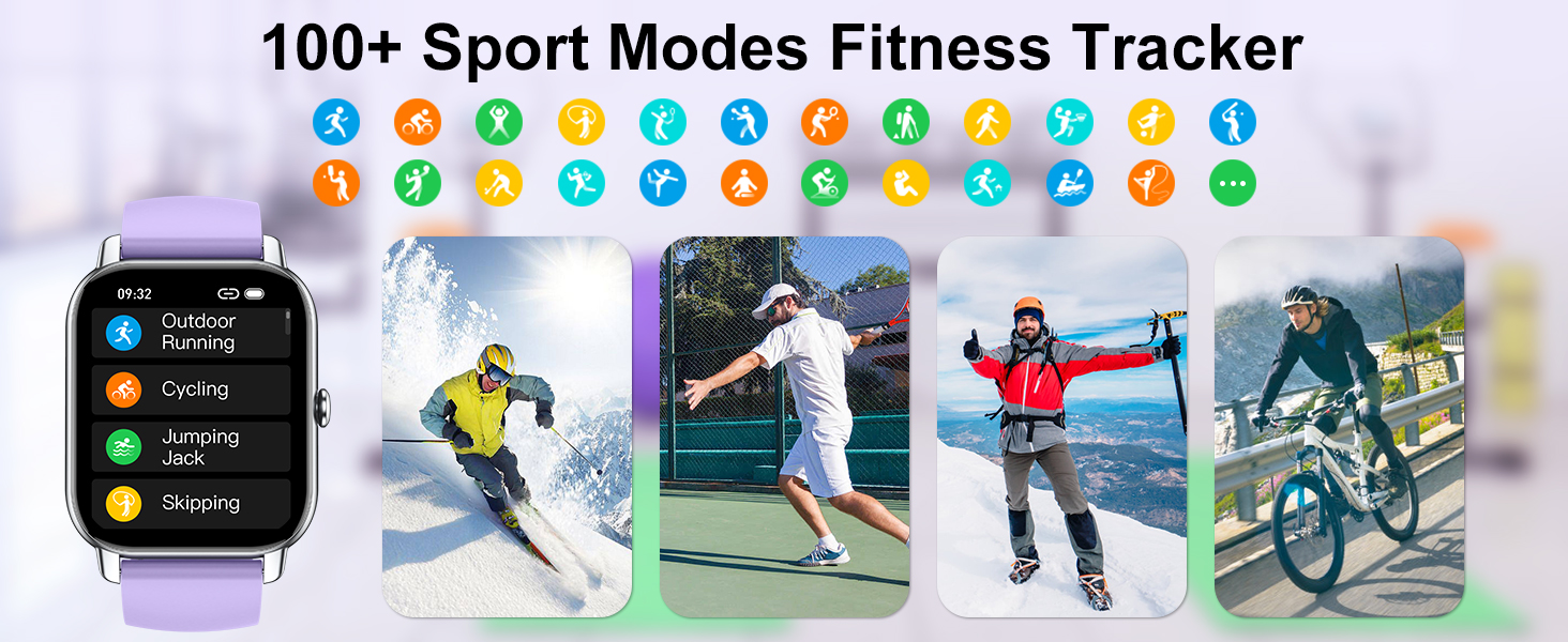 Heart Rate Monitor, 112 Sports Modes, IP68 Waterproof Activity Trackers Compatible with Android IOS