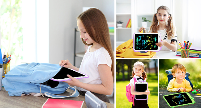 2 Pack LCD Writing Tablet Doodle Board,8.5 Inch Unicorn + Dinosaur Toddler Drawing Pads