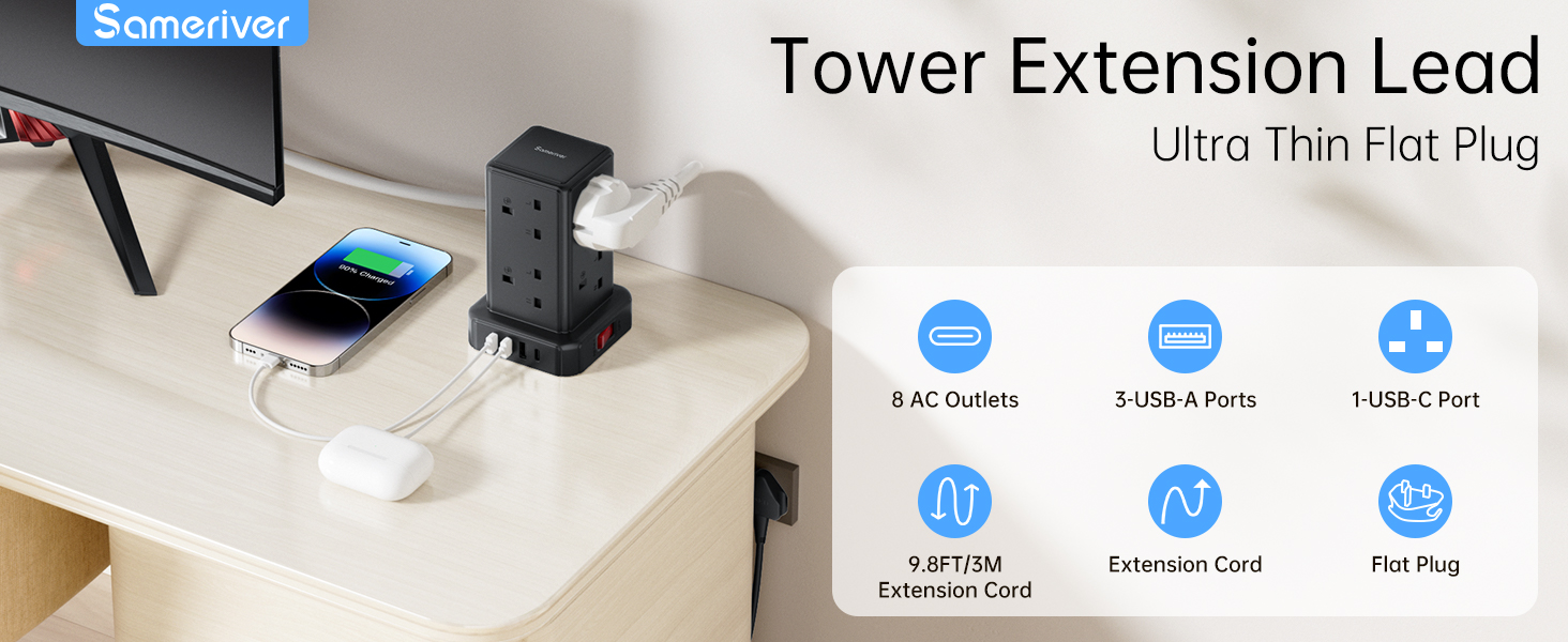 extension lead with usb slots
