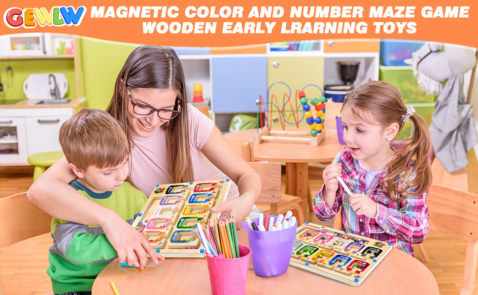 toddler toys age 3 4 5 6 7 8 9 magnetic color and number maze montessori toys for 3 year old fine