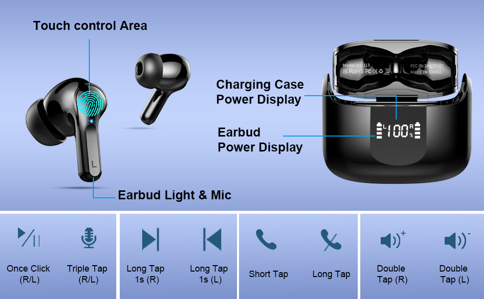 Wireless Earbuds Wireless Headphones Bluetooth Headphones